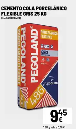 Brico Depôt PEGOLAND Cemento cola porcelánico flexible gris oferta