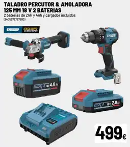 Brico Depôt Taladro percutor & amoladora 125 mm 18 v 2 baterias oferta