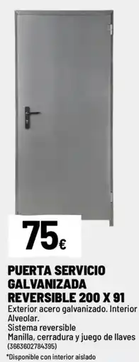 Brico Depôt Puerta servicio galvanizada reversible 200 x 91 oferta