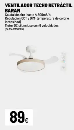 Brico Depôt Ventilador techo retráctil baran oferta