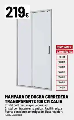 Brico Depôt Cristal - mampara de ducha corredera transparente 100 cm calia oferta