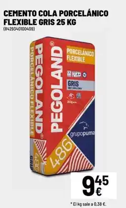 Brico Depôt Cemento cola porcelanico flexible gris oferta