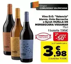 Carrefour Origen - vino d.o. valencia blanco, tinto garnacha o syrah oferta