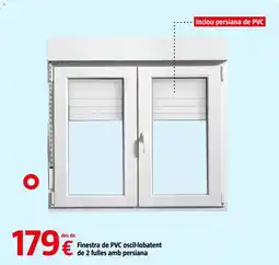 Bauhaus Finestra de PVC oscil-lobatent de 2 fulles amb persiana oferta