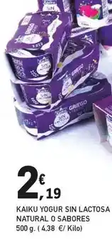 E.Leclerc Kaiku - yogur sin lactosa natural o sabores oferta