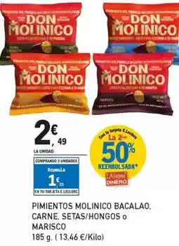 E.Leclerc Don molinico - pimientos bacalao, carne, setas/hongos o marisco oferta