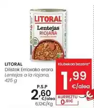 Eroski Litoral - lentejas a la riojana oferta