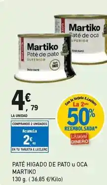 E.Leclerc Martiko - paté higado de pato u oca oferta