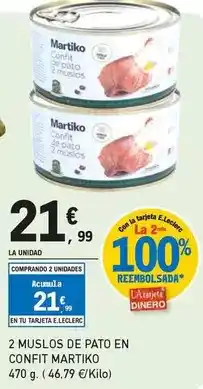 E.Leclerc Martiko - muslos de pato en confit oferta