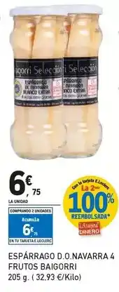 E.Leclerc Baigorri - espárrago d.o. navarra 4 frutos oferta