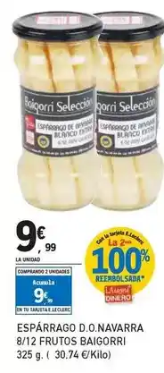 E.Leclerc Baigorri - esparrago d.o. navarra 8/12 frutos oferta