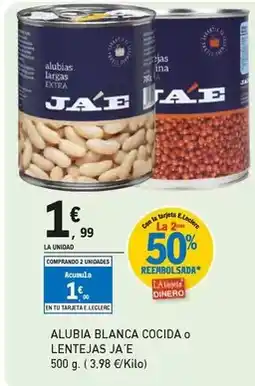 E.Leclerc Jae - alubia blanca cocida o lentejas oferta