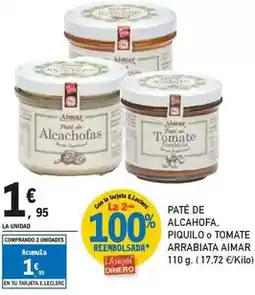 E.Leclerc Pate de alcahofa, piquilo o tomate arrabiata aimar oferta