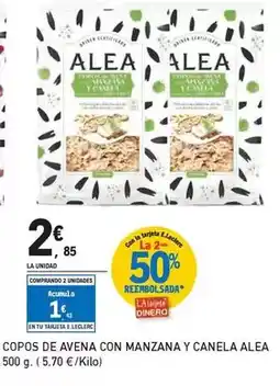 E.Leclerc Alea - copos de avena con manzana y canela oferta