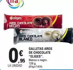 E.Leclerc Eliges - galletas aros de chocolate. blanco o negro. 128 g oferta