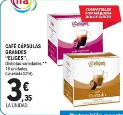 E.Leclerc Ifa eliges - café cápsulas grandes. distintas variedades. 16 unidades oferta