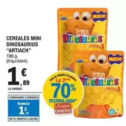 E.Leclerc Artiach - cereales mini dinosaurius 196 g oferta