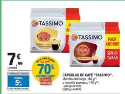 E.Leclerc Tassimo - capsulas de café. marcilla café largo, 189 g o marcilla espresso, 178 g oferta
