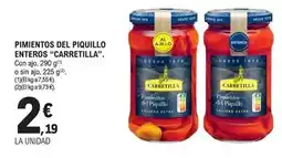 E.Leclerc Carretilla - pimientos del piquillo enteros. con ajo, 290 g o sin ajo, 225 g oferta