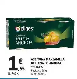 E.Leclerc Ifa eliges - aceituna manzanilla rellena de anchoa oferta