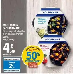 E.Leclerc Aguinamar - mejillones. en su jugo, al albariño o en salsa de tomate. 500 g oferta