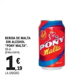 E.Leclerc Pony malta - bebida de malta sin alcohol oferta