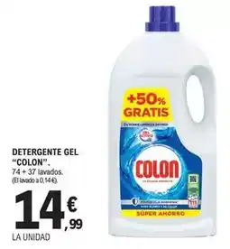 E.Leclerc Colon - detergente gel. 74 + 37 lavados oferta