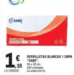 E.Leclerc Ifa sabe - servilletas blancas oferta