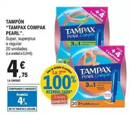 E.Leclerc Tampax - tampón compak pearl oferta