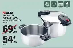 E.Leclerc Alza - set 2 ollas rapidas + tapa oferta