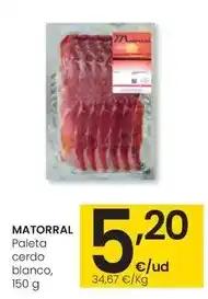 Eroski Matorral - paleta cerdo blanco oferta