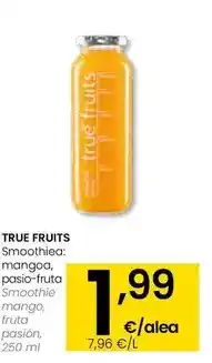 Eroski True fruits - smoothie mango, fruta pasión oferta