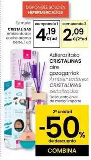 Eroski Cristalinas - ambientador coche aroma bebe oferta