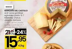 Eroski Marqués del castillo - queso leche cruda oveja curacion 6-7 meses, origen zamora oferta