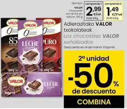 Eroski Valor - chocolate con leche sin azucar oferta