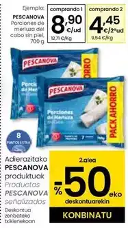 Eroski Pescanova - porciones de merluza del cabo sin piel oferta