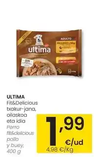 Eroski Última - perro fit&delicious pollo y buey oferta