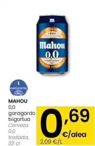Eroski Mahou - cerveza 0.0 tostada oferta