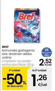 Eroski Bref - limpiador wc poder activo azul floral oferta