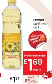 Eroski Eroski - sunflower oil, 1 l oferta