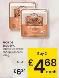 Eroski Flor de esgueva - tapas maestras sheep's cheese, 210 g oferta