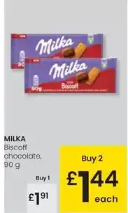 Eroski Milka - biscoff chocolate, 90 g oferta