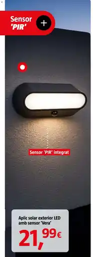 Bauhaus Aplic solar exterior LED amb sensor 'Vera' oferta