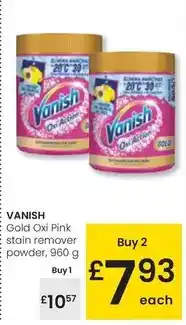 Eroski Vanish - gold oxi pink stain remover powder, 960 g oferta