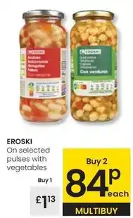 Eroski Eroski - on selected pulses with vegetables oferta
