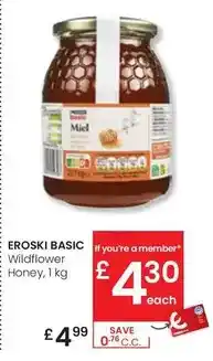 Eroski Eroski basic - wildflower honey, 1 kg oferta