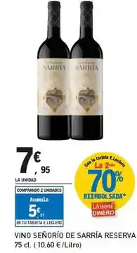 E.Leclerc Señorío de sarría - vino reserva oferta