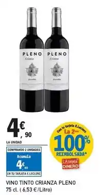 E.Leclerc Pleno - vino tinto crianza oferta