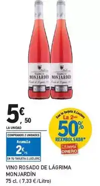 E.Leclerc Castillo monjardín - vino rosado de lágrima oferta