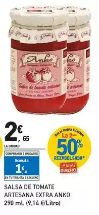 E.Leclerc Anko - salsa de tomate artesana extra oferta